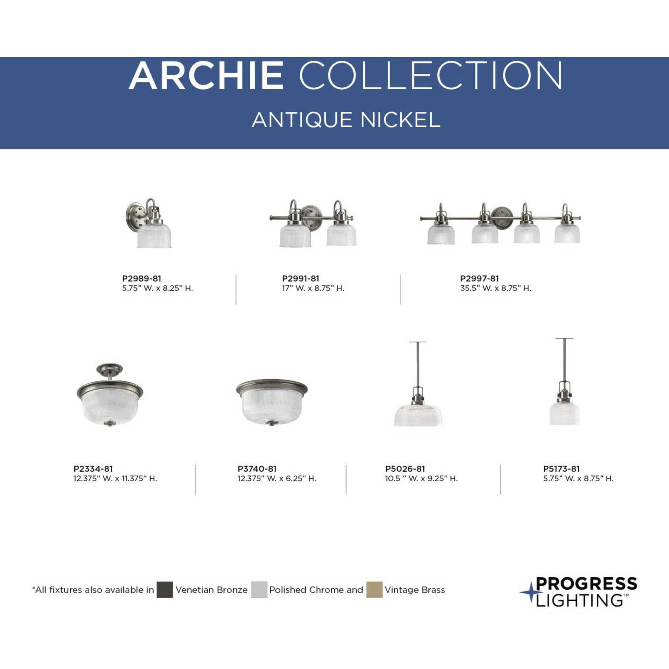 Archie 1 Light 5.75 inch Antique Nickel Mini-Pendant Ceiling Light